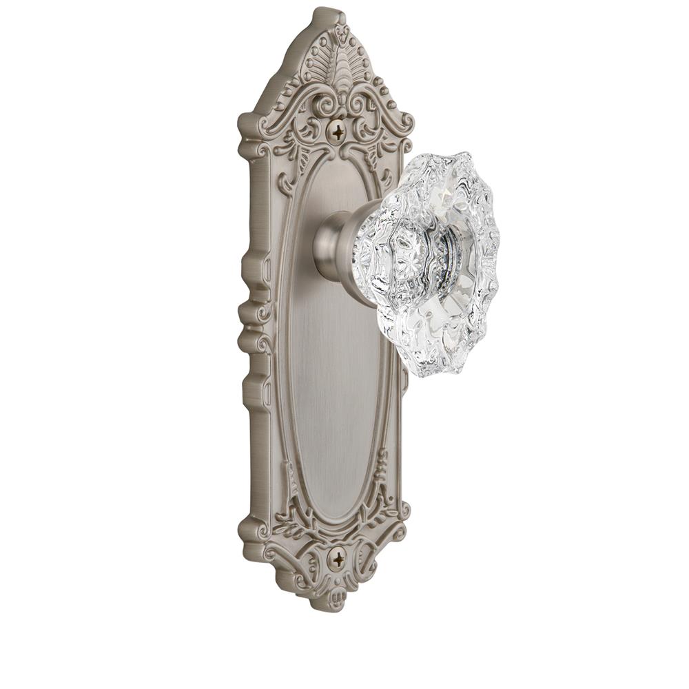 Grandeur by Nostalgic Warehouse GVCBIA Complete Passage Set Without Keyhole - Grande Victorian Plate with Biarritz Knob in Satin Nickel